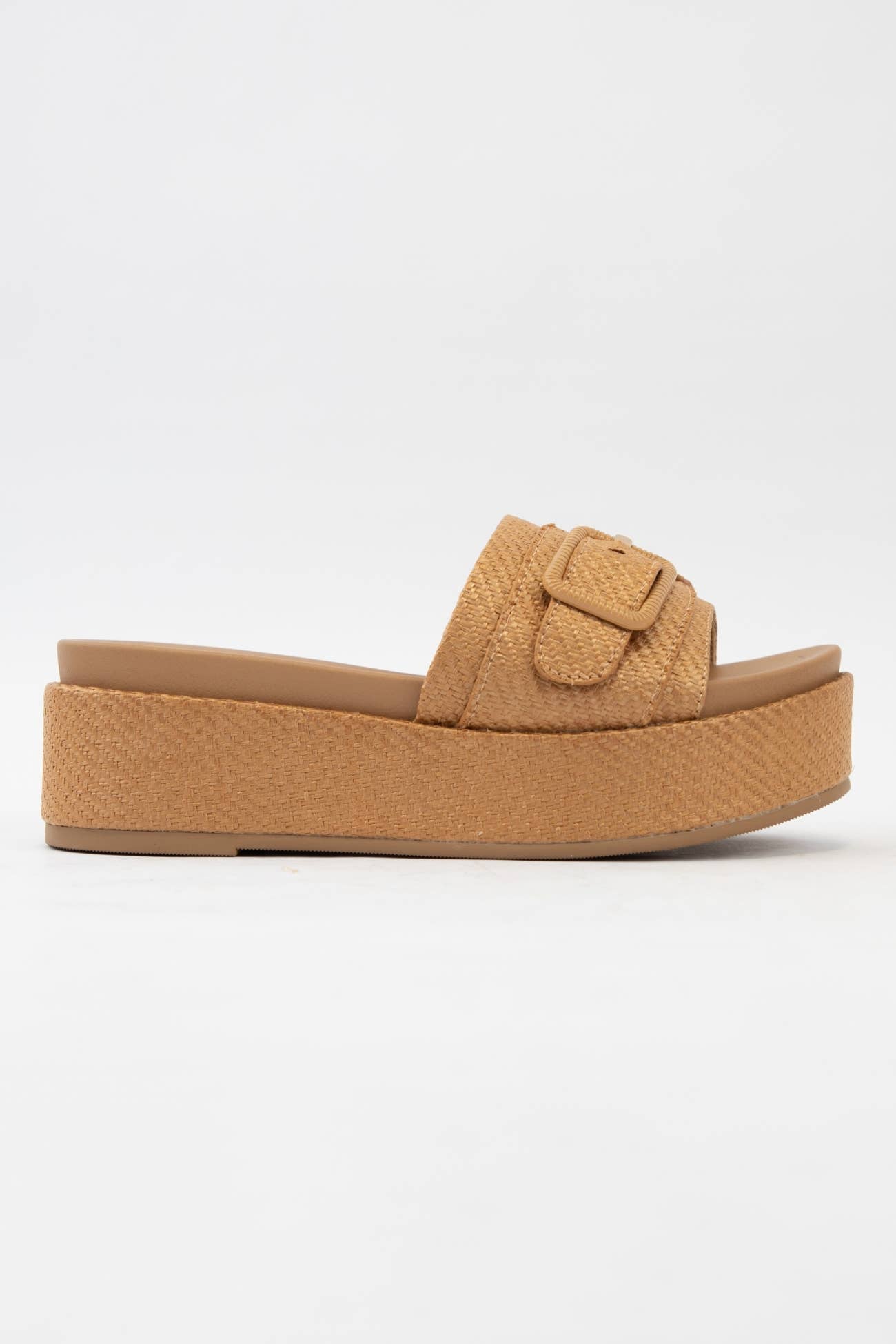 LULAH BUCKLE STRAP DESIGN PLATFORM SLIP-ON SANDALS