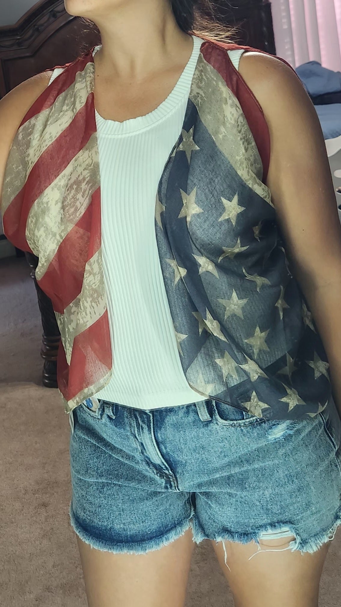 Vintage American Flag Cover Up