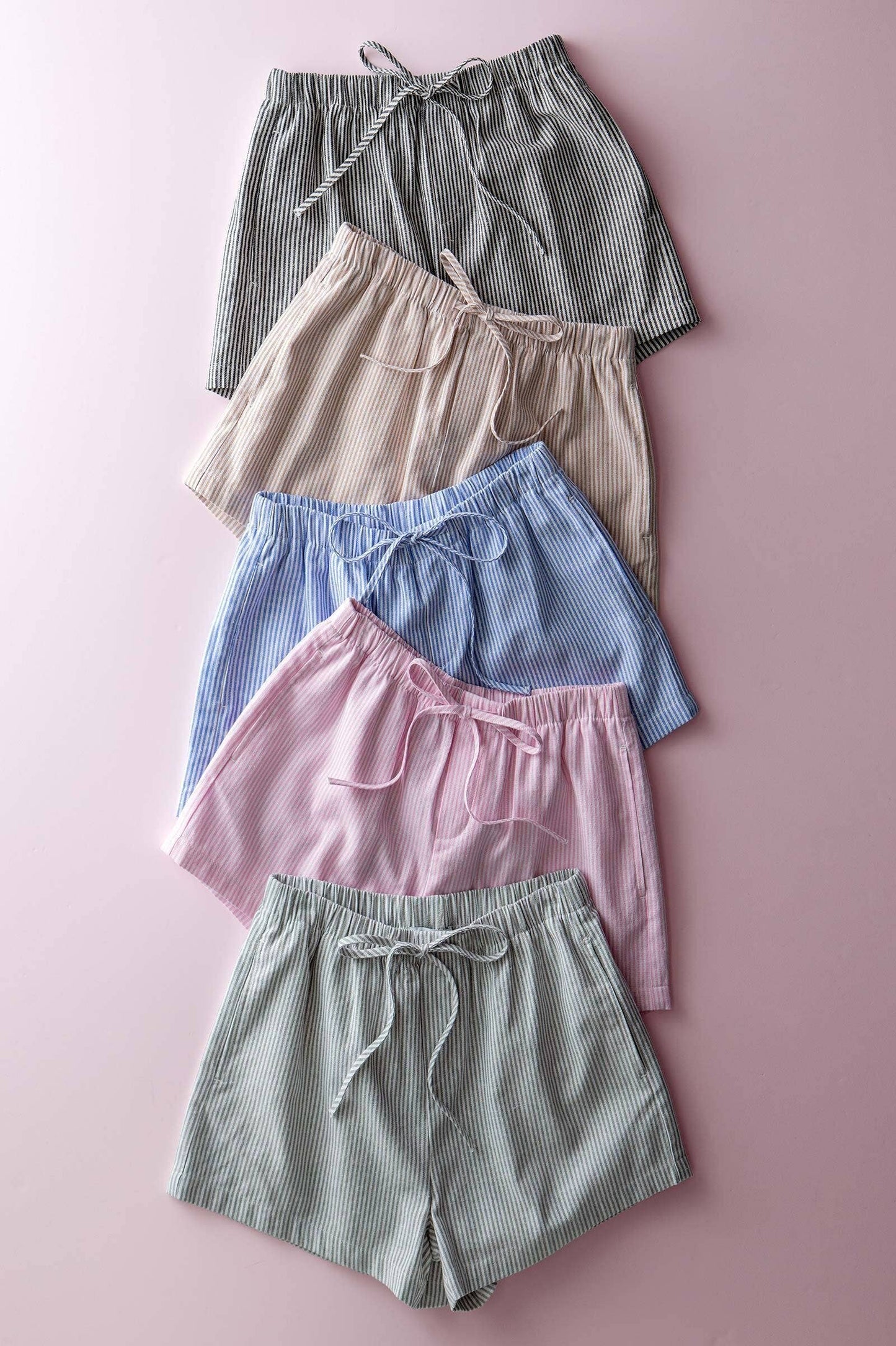 Breezy Striped Cotton-Blend Drawstring Shorts