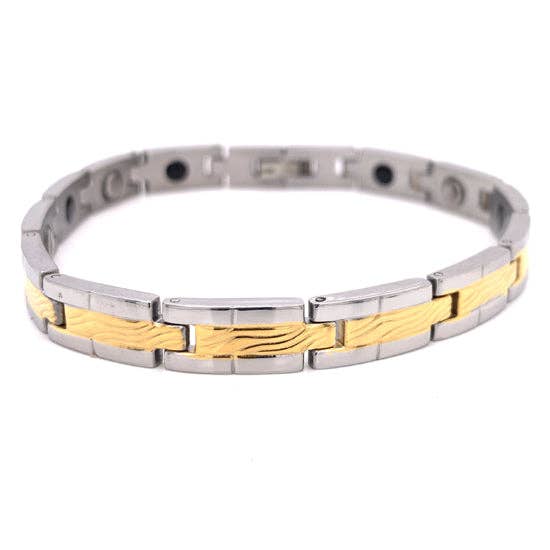 Gold PVD Coated Stainless Steel Magnetic Bracelet