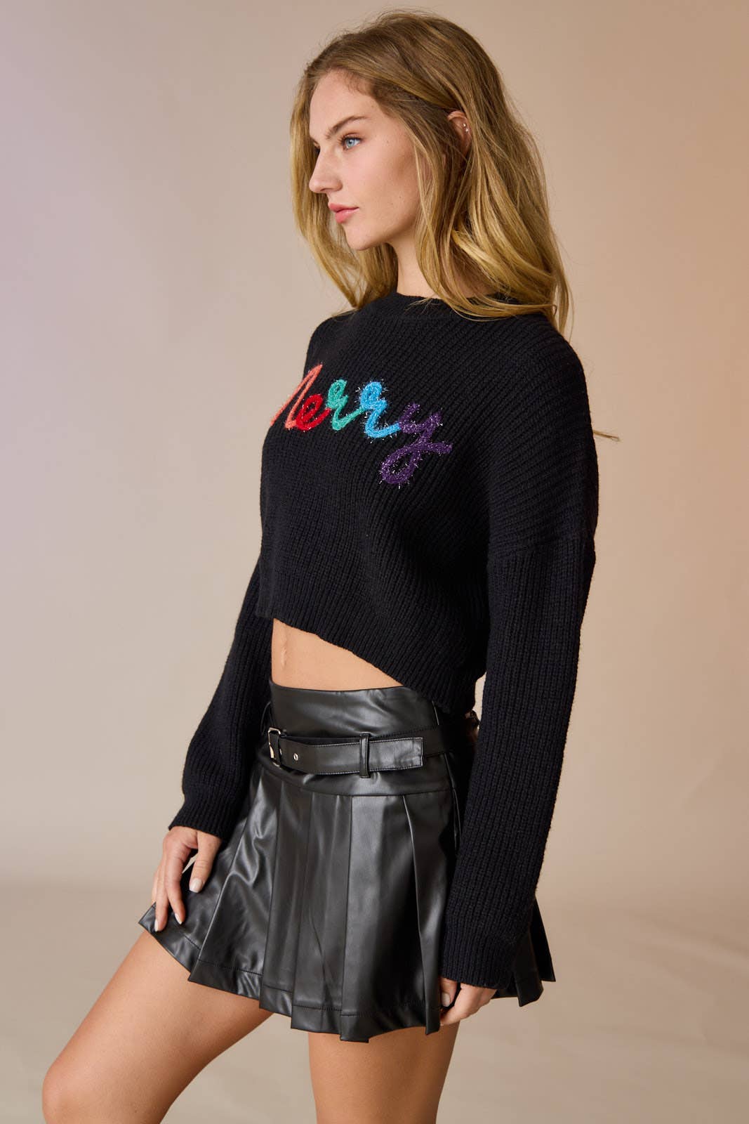 Emma Loose Fit Cropped Merry Knit Pullover