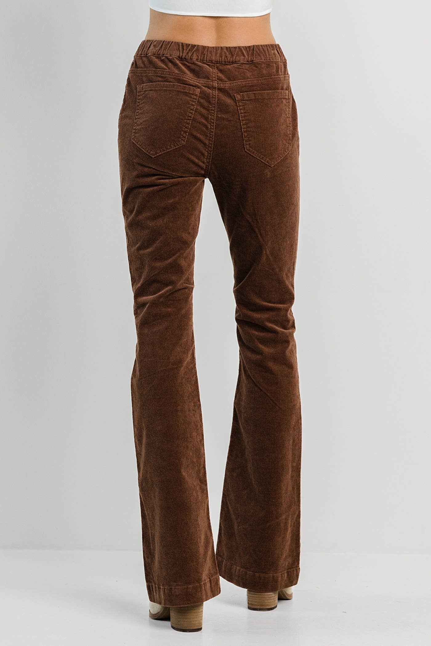 Brown Corduroy Pull On Flare