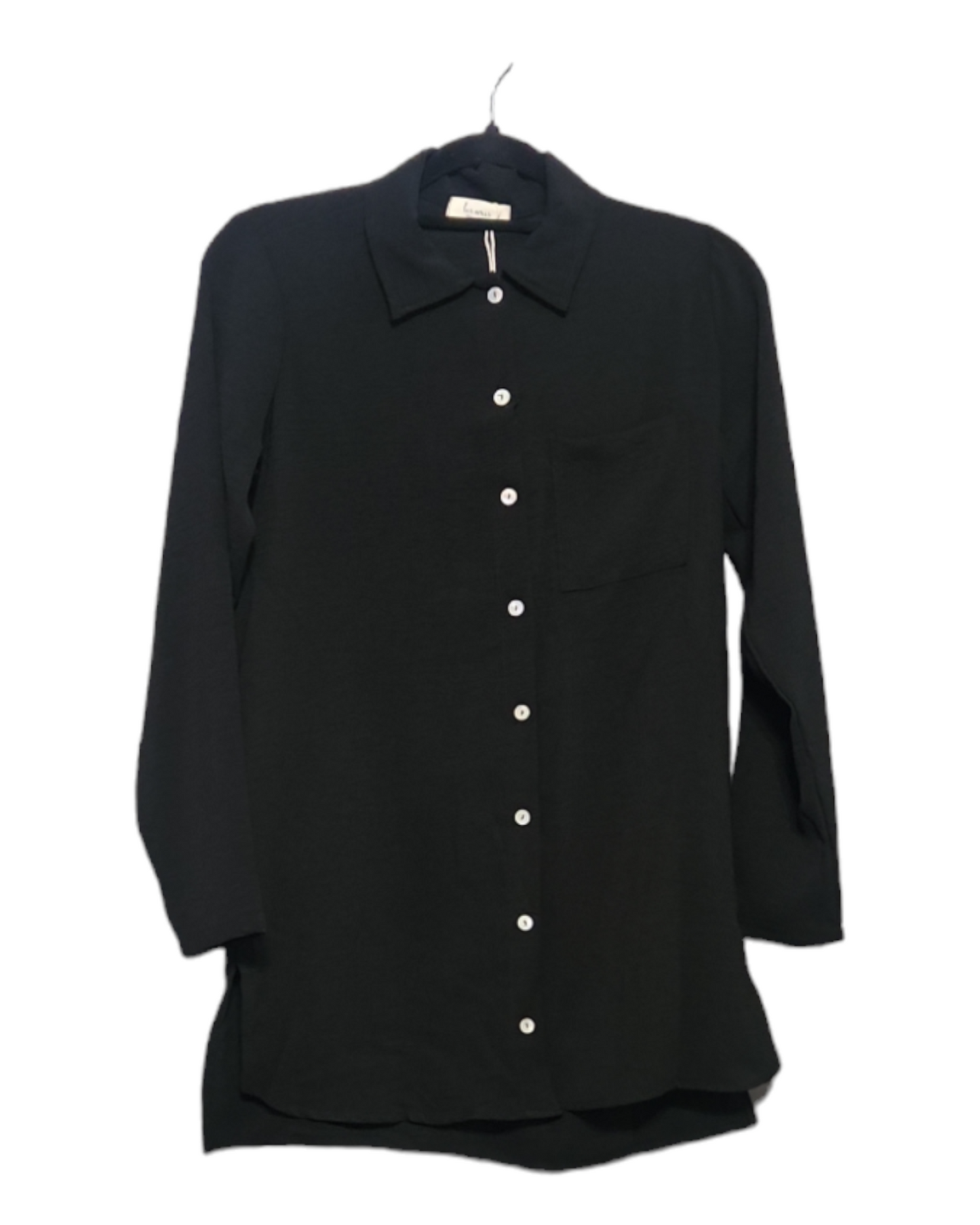 Black long sleeve button down shirt