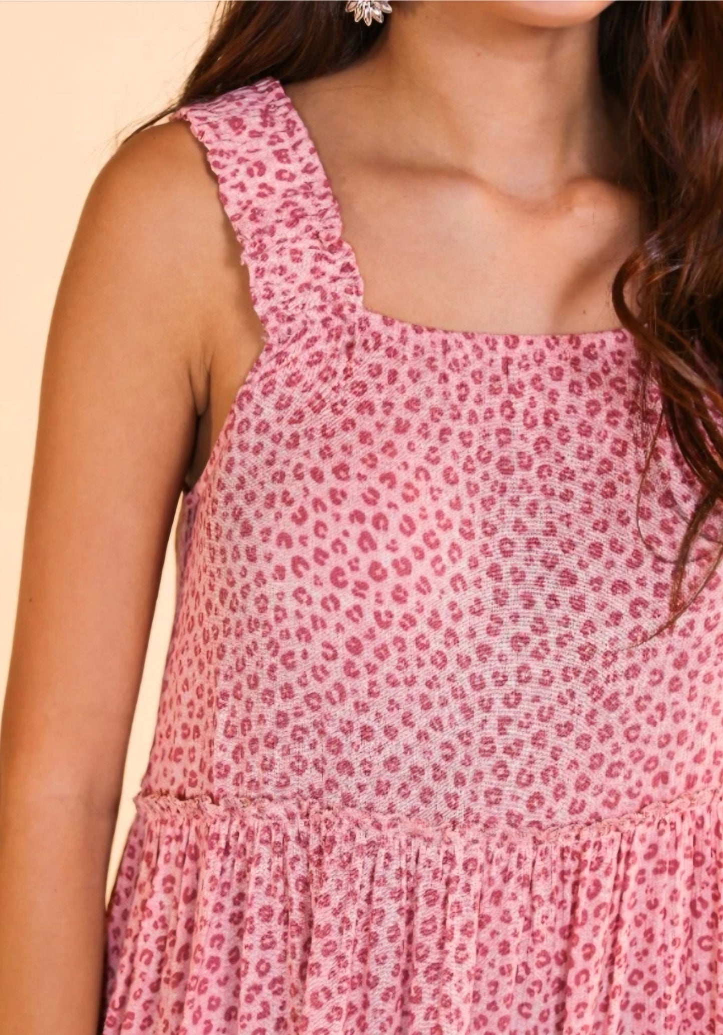 PINK Leopard Midi Dress