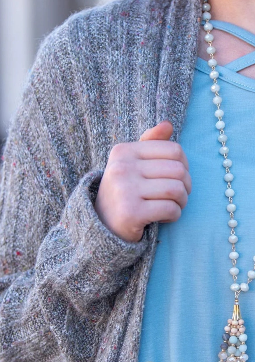 CASUAL-FETTI Textures Cardigan with pockets