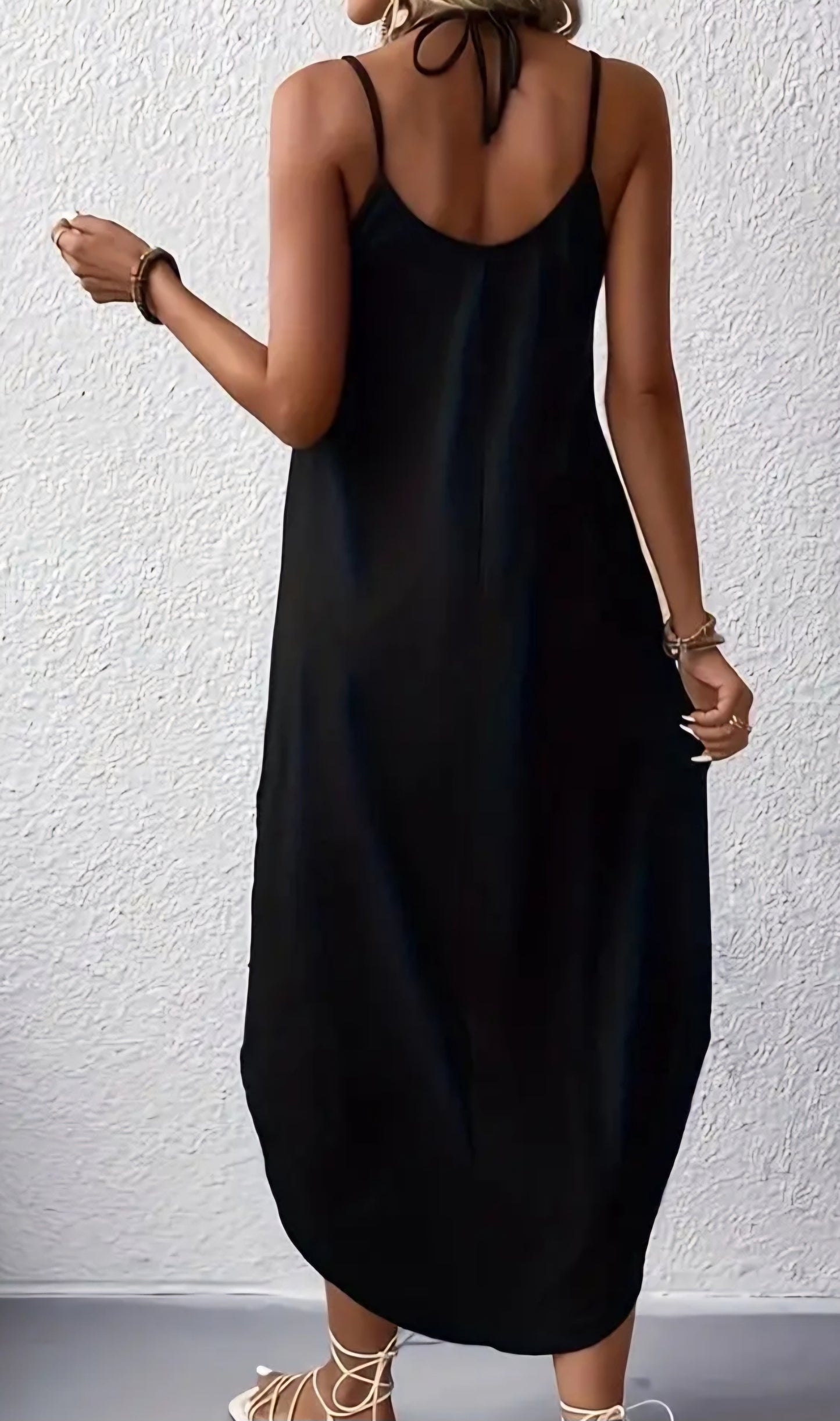 Casual Sleeveless Curvy Hem Dress