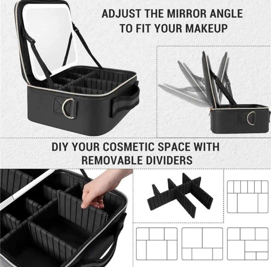 Travel Makeup Bags with Led Mirror