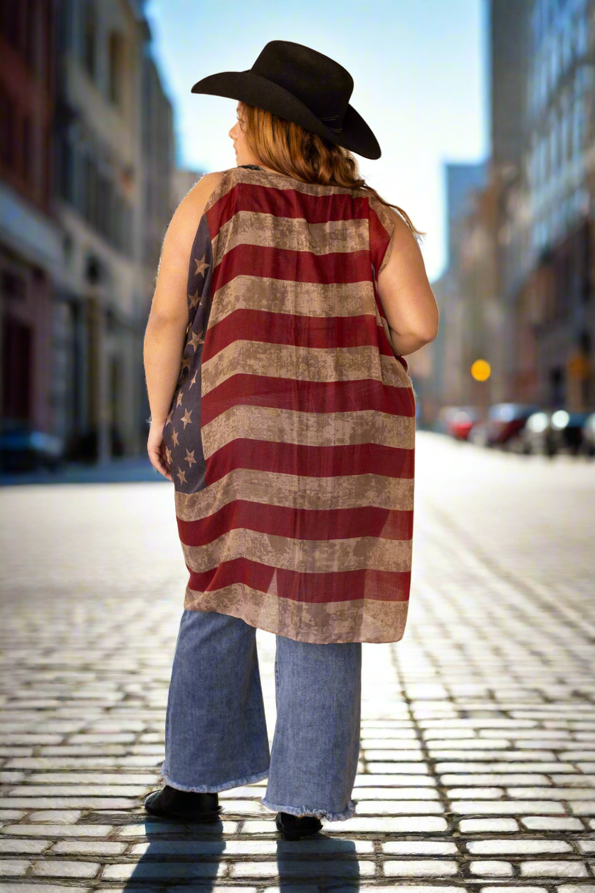 Vintage American Flag Cover Up