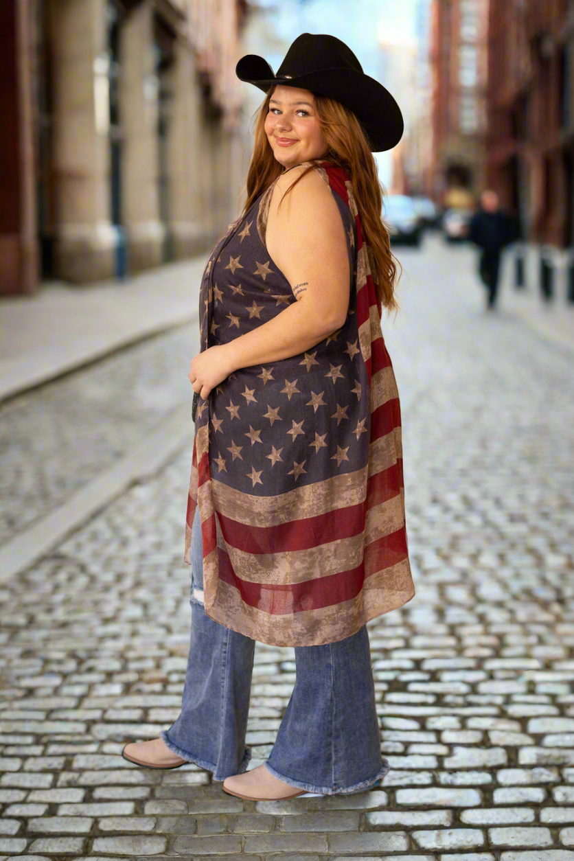Vintage American Flag Cover Up