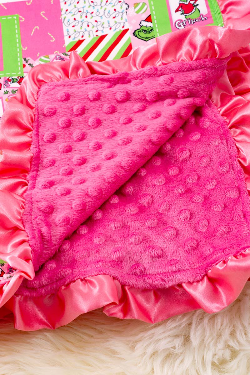 PINK CHRISTMAS CHARACTER PRINTED BLANKET BKG40025 🎄