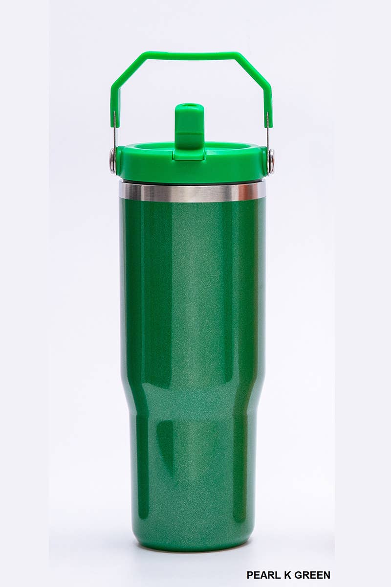 Mardi Gras 30 oz Tumbler Flip Straw