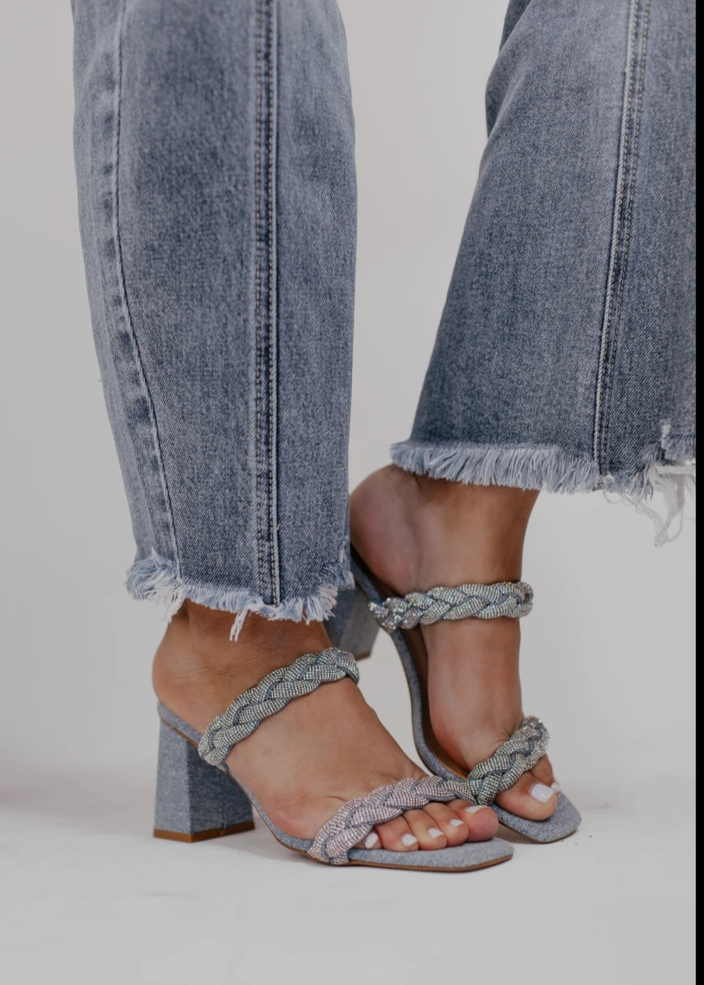 Blue Denim French Kiss Heels