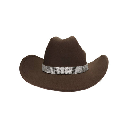 Trophy Leopard Rhinestone Vegan Felt Cowboy Hat VCC0084
