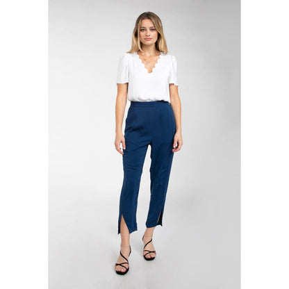 Long Slim, Leg Slit Front Tapered Pants