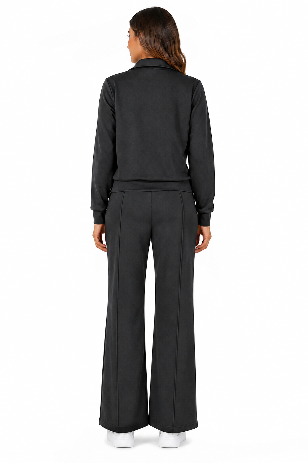 Air scuba quarter zipper sweat shirt with wide leg pants set