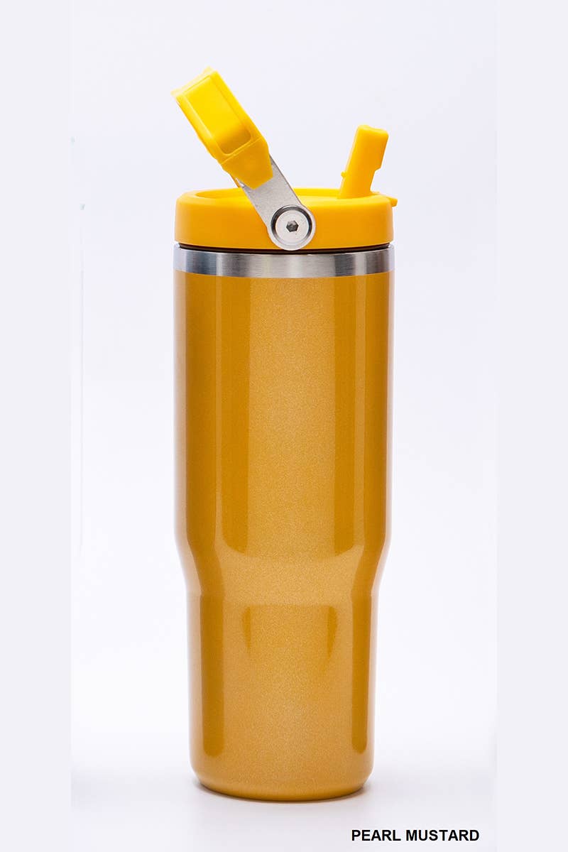 Mardi Gras 30 oz Tumbler Flip Straw