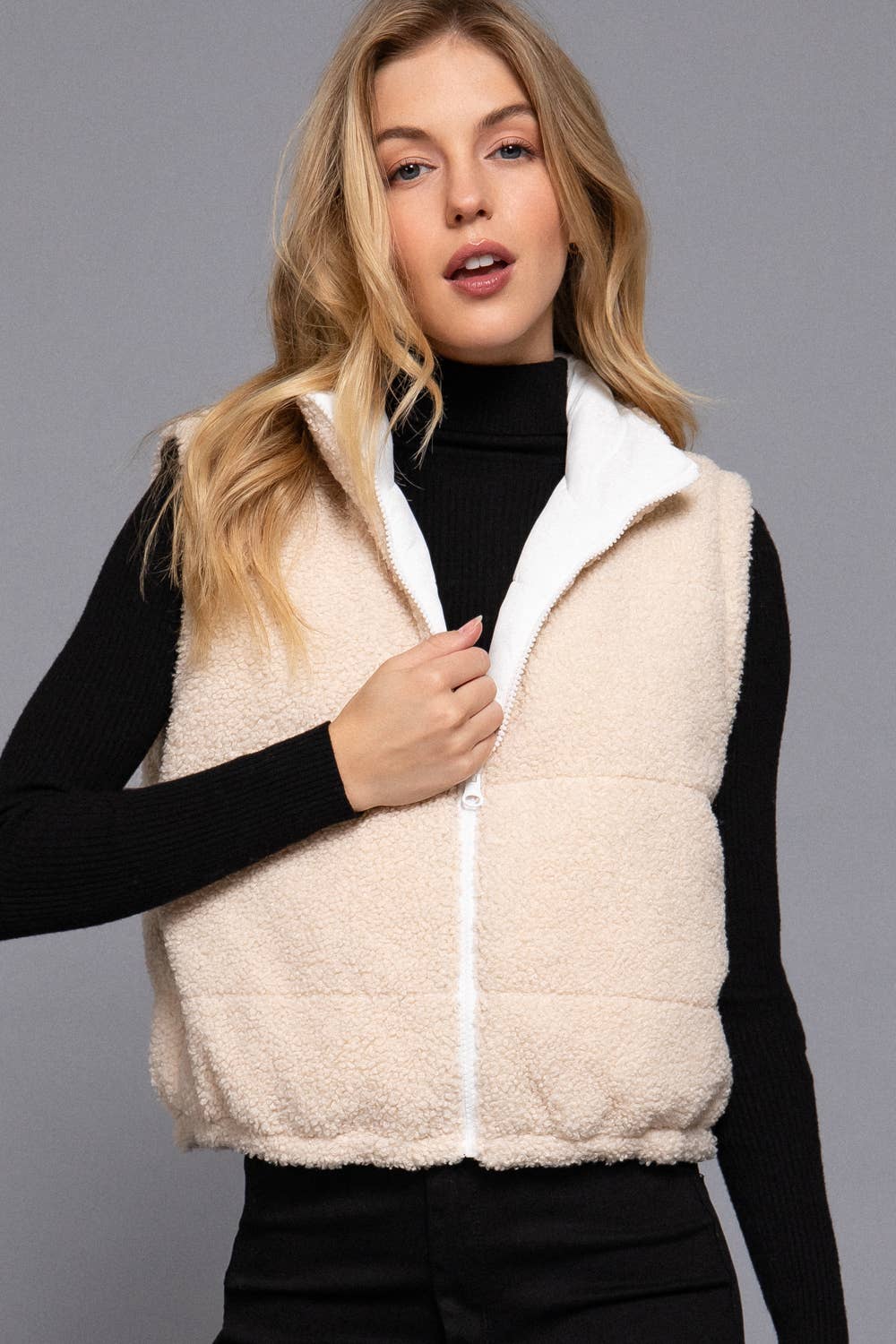 Reversible Fur Padding Vest