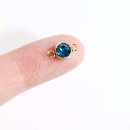 18K Gold PVD Stainless Steel Birthstone Connector Charm Necklace