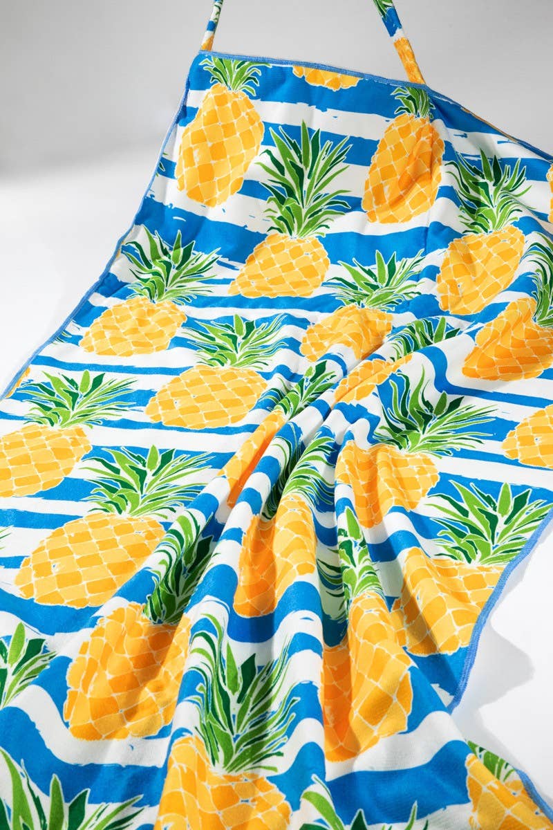 2 In 1 Pineapple Motif Bag and Towel