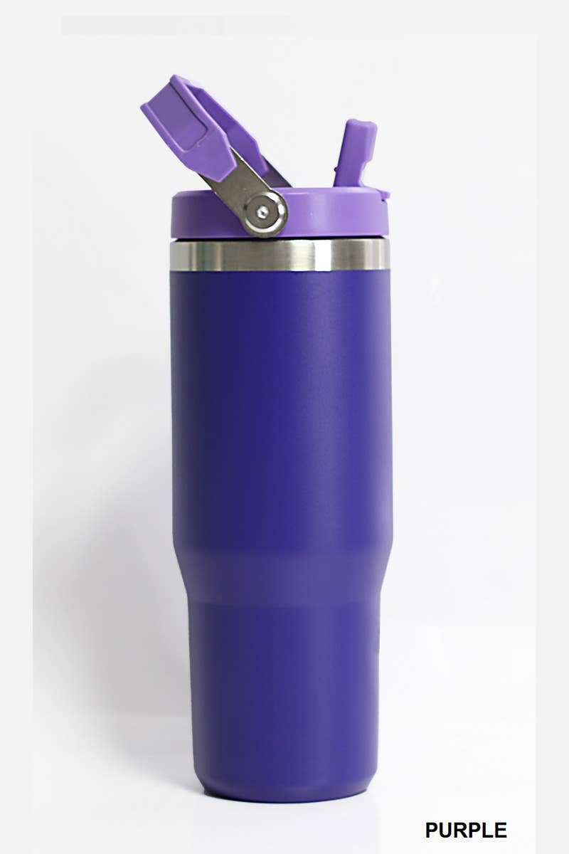 Mardi Gras 30 oz Tumbler Flip Straw