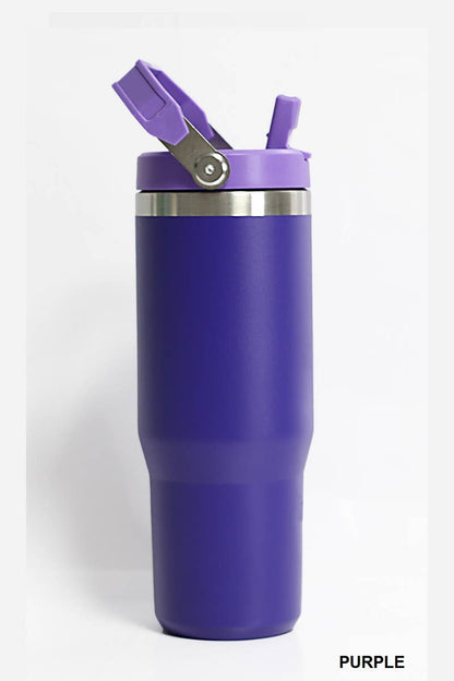 Mardi Gras 30 oz Tumbler Flip Straw