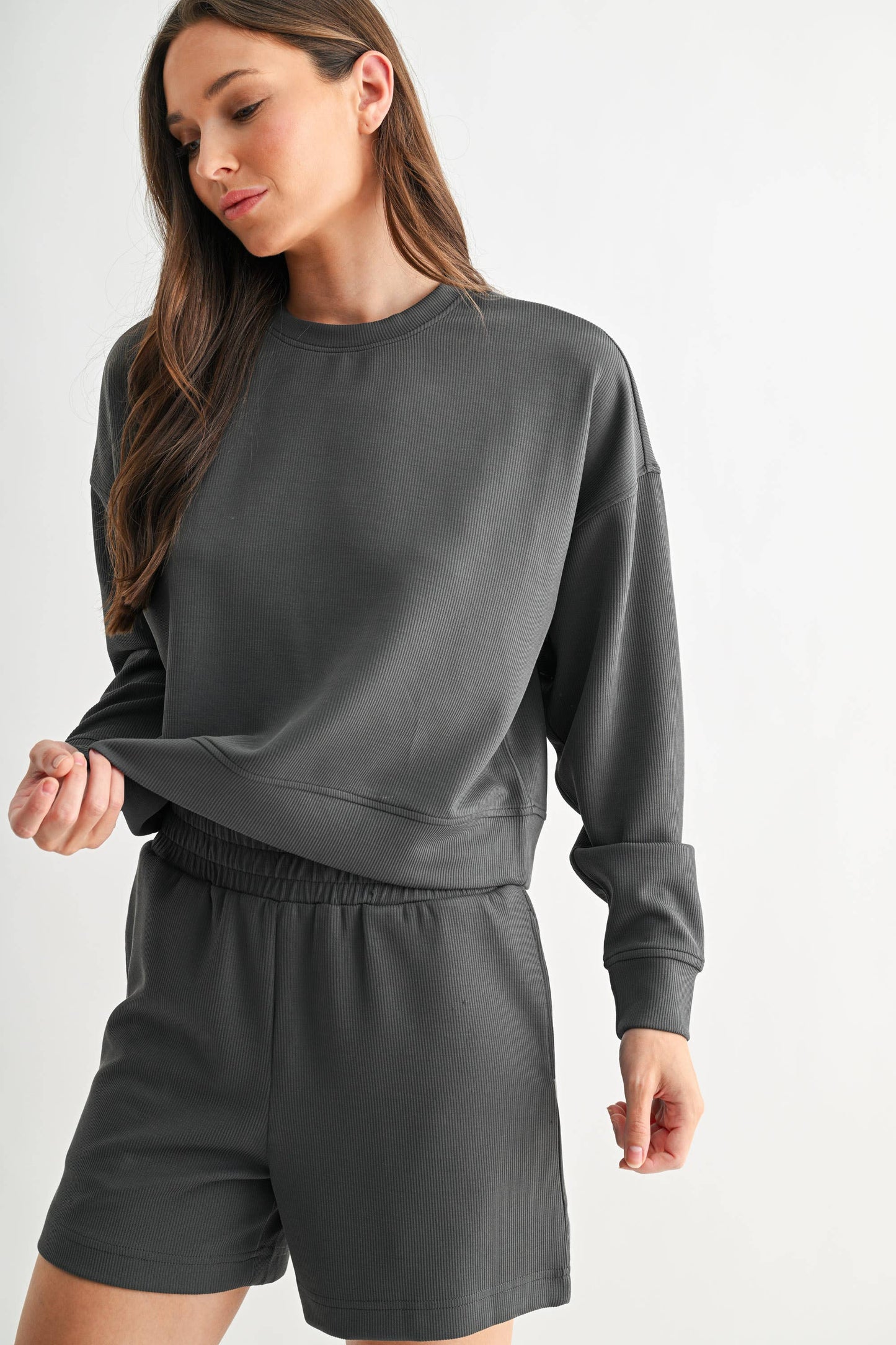 Luxe Sand Wash Rib Sweater