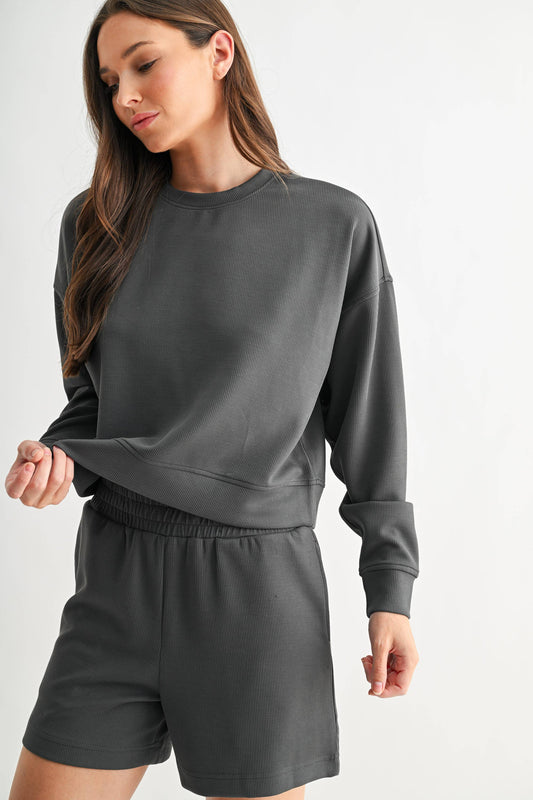 Luxe Sand Wash Rib Sweater