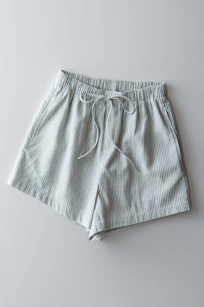 Breezy Striped Cotton-Blend Drawstring Shorts
