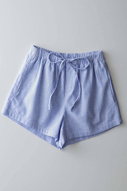 Breezy Striped Cotton-Blend Drawstring Shorts