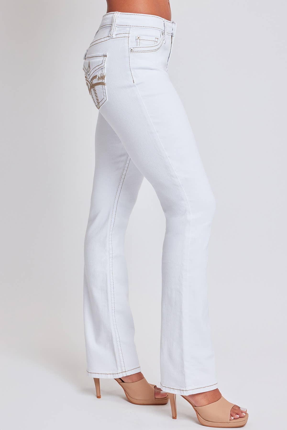 Heavy Stitch Mid-Rise Bootcut W/Embroidery