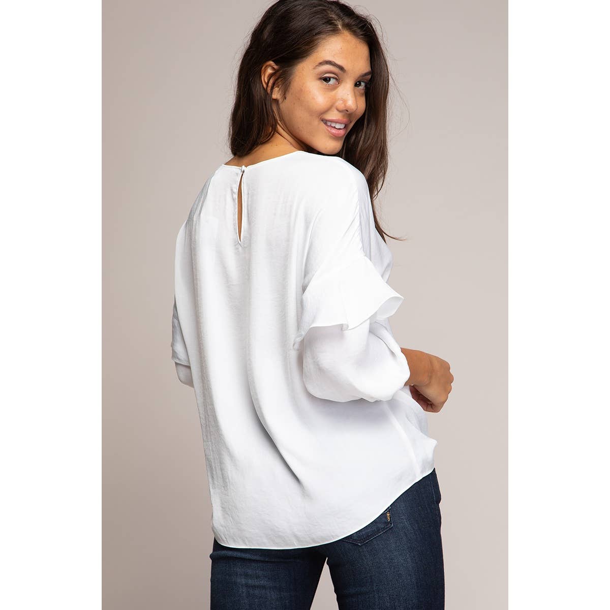 Flowy Blouse With Ruffle Detail