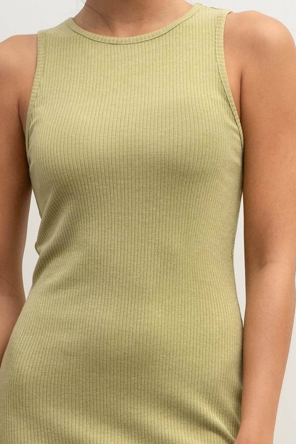 Side Slit Round Neck Tank Dress