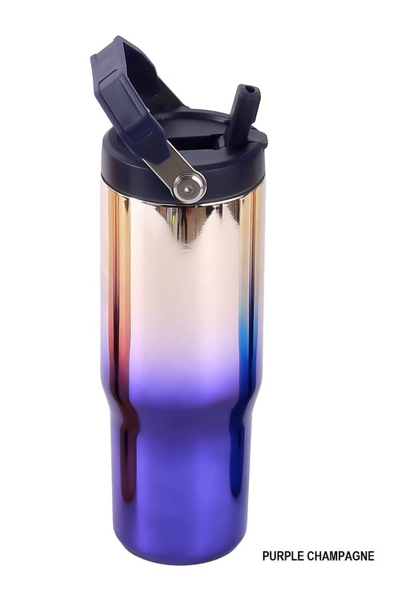 Mardi Gras 30 oz Tumbler Flip Straw