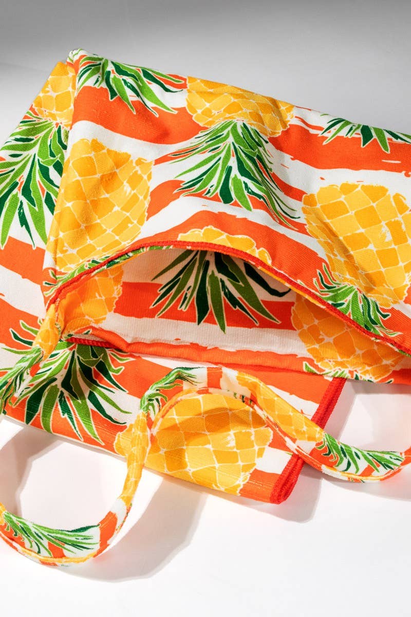 2 In 1 Pineapple Motif Bag and Towel