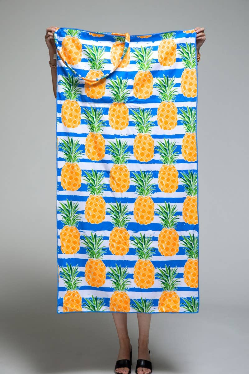 2 In 1 Pineapple Motif Bag and Towel