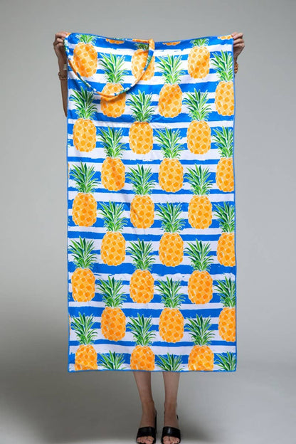 2 In 1 Pineapple Motif Bag and Towel