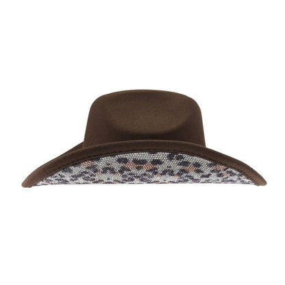 Trophy Leopard Rhinestone Vegan Felt Cowboy Hat VCC0084