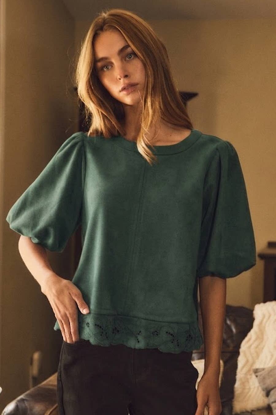 Relaxed Linen Blend Top