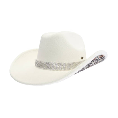 Trophy Leopard Rhinestone Vegan Felt Cowboy Hat VCC0084