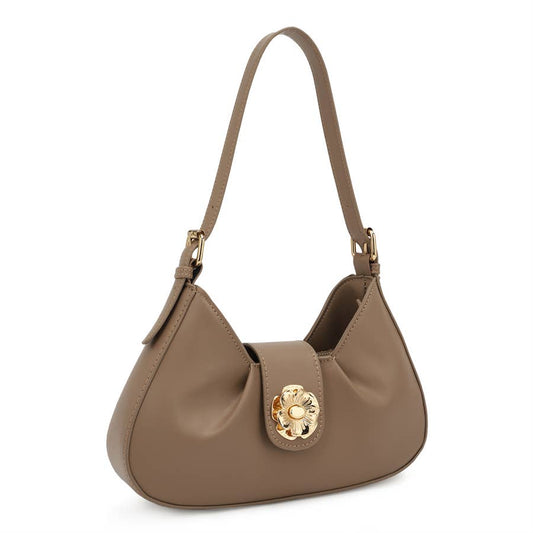 RUBY SHOULDER BAG WITH ROSE FLAP CLOSURE