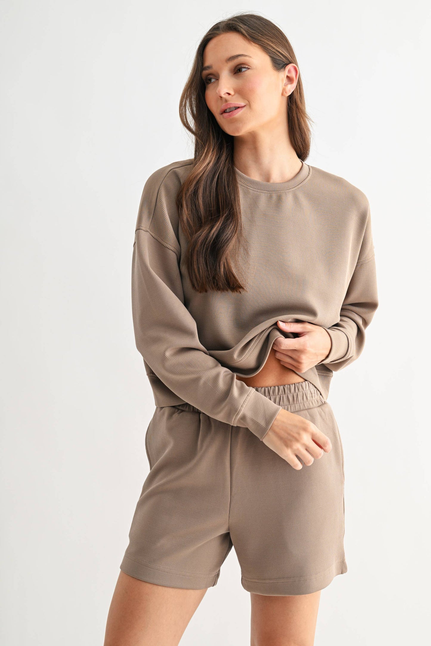 Luxe Sand Wash Rib Sweater