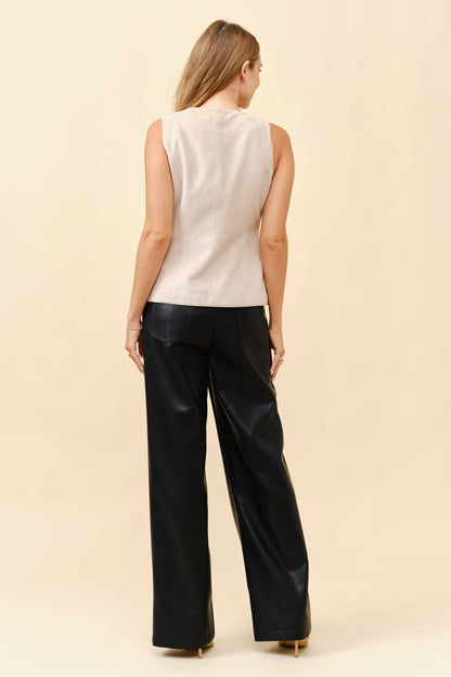 Sleeveless suede vest