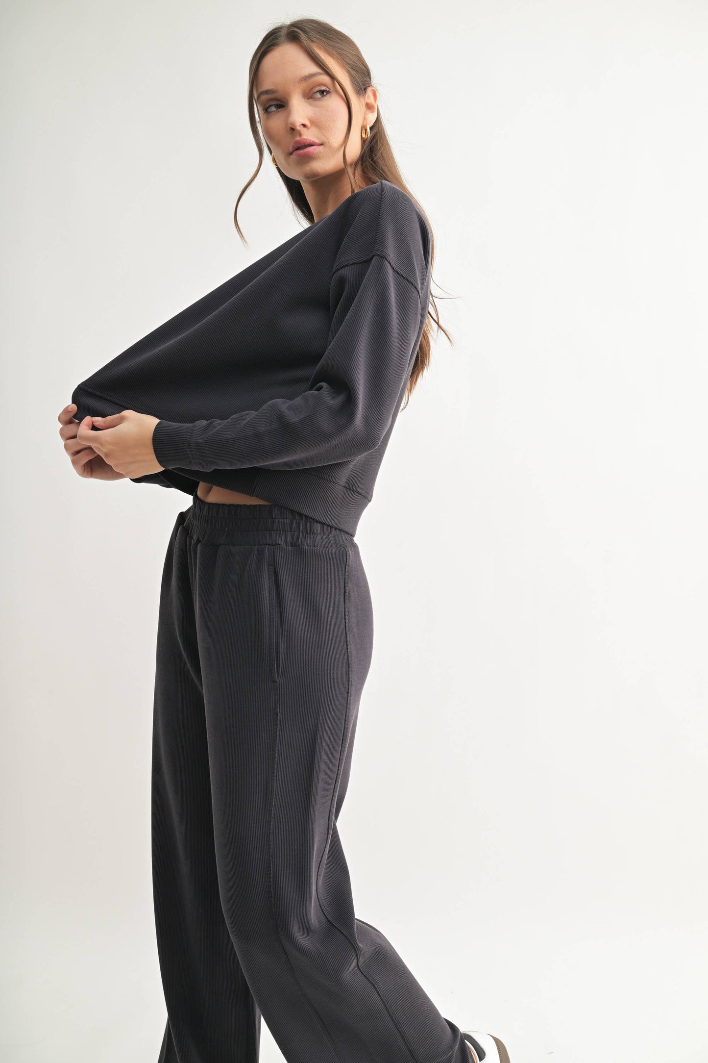 Luxe Sand Wash Rib Sweater