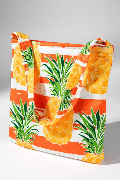 2 In 1 Pineapple Motif Bag and Towel