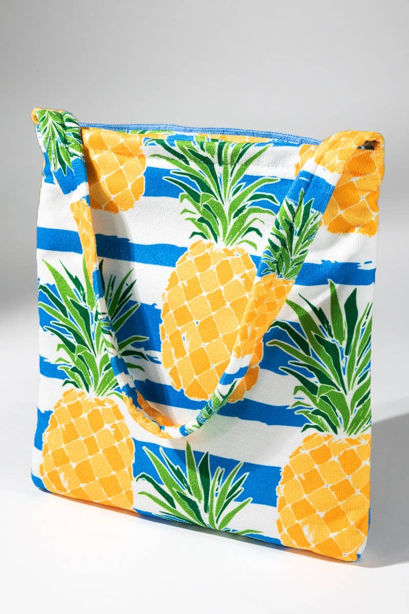 2 In 1 Pineapple Motif Bag and Towel