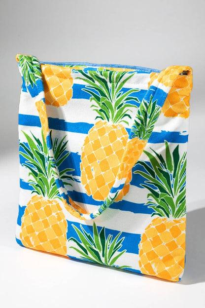 2 In 1 Pineapple Motif Bag and Towel