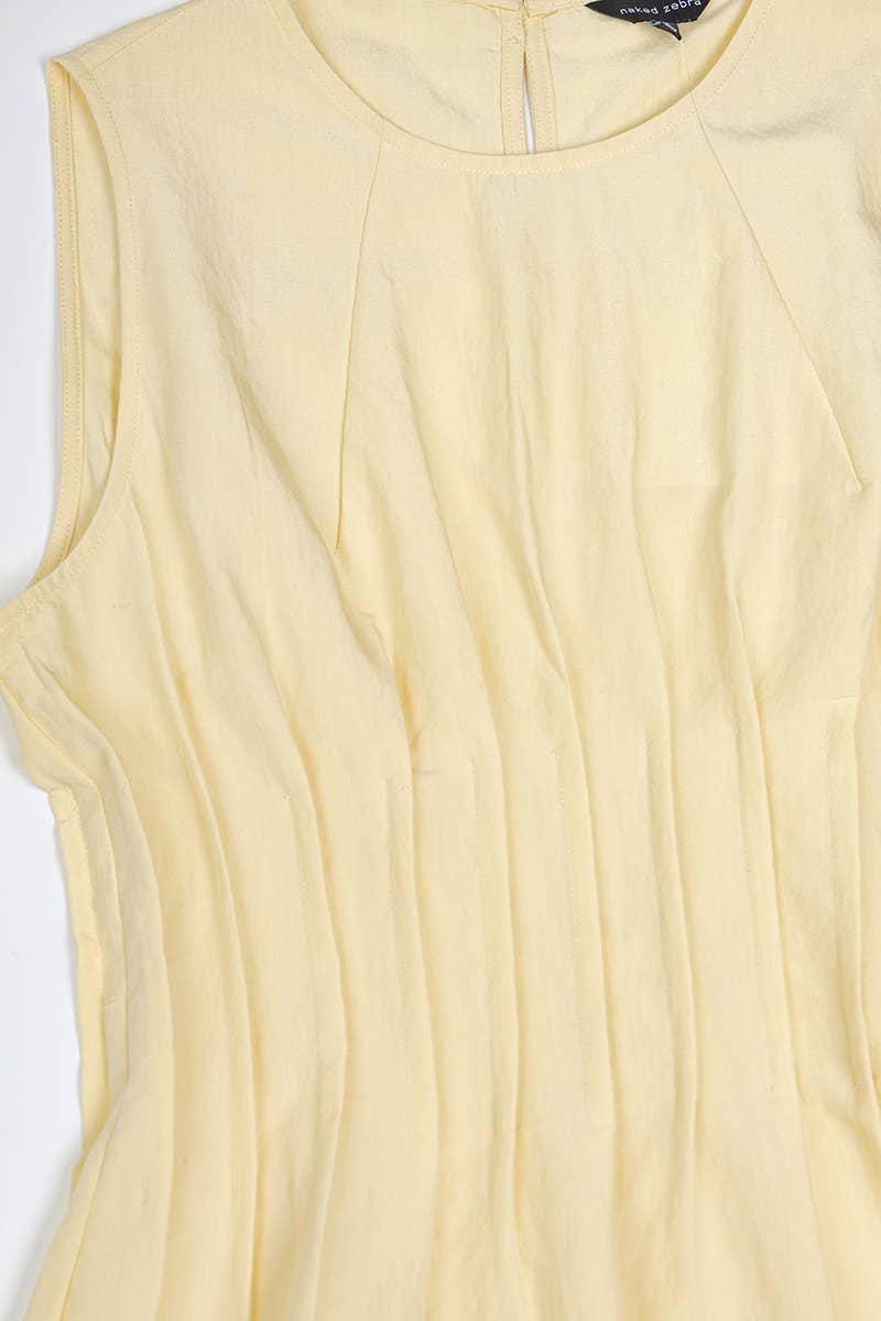 Pleated Peplum Sleeveless Top