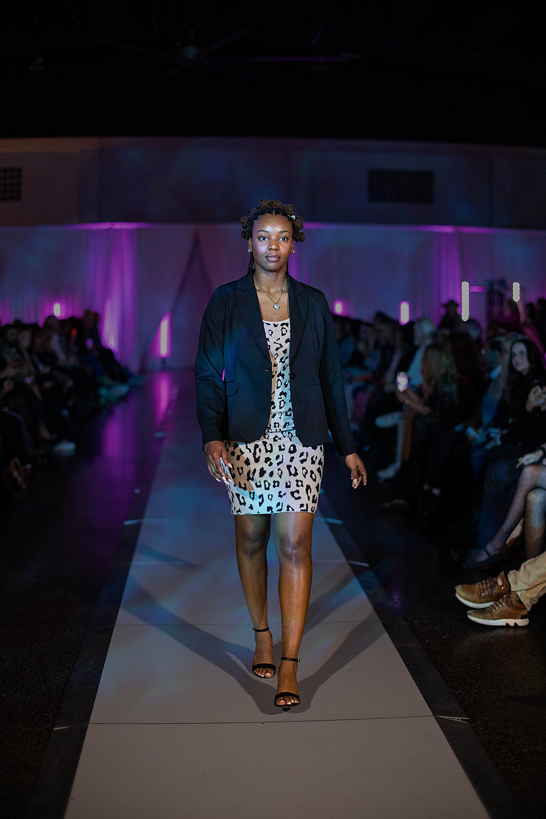 Animal Knit Midi Dress