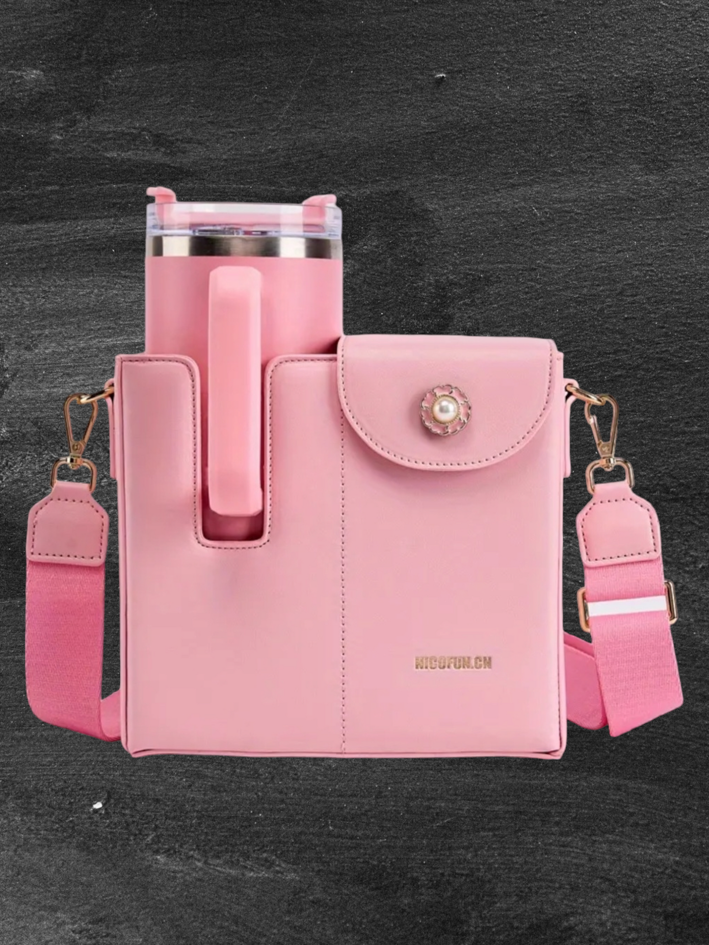 Water Cup carrier crossbody/messager bag with adjustable strap