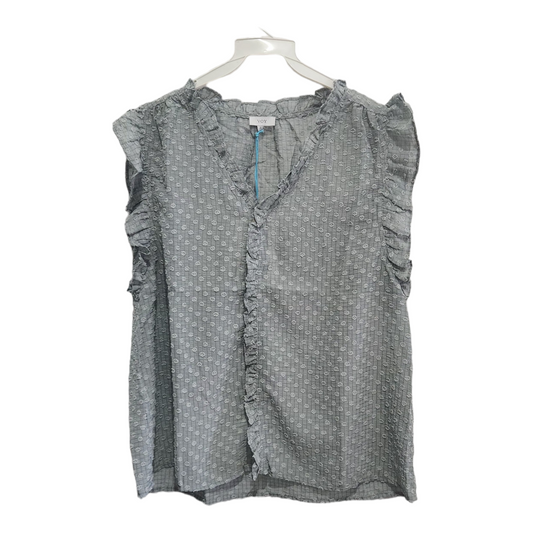 Blouse Slate Blue Button down